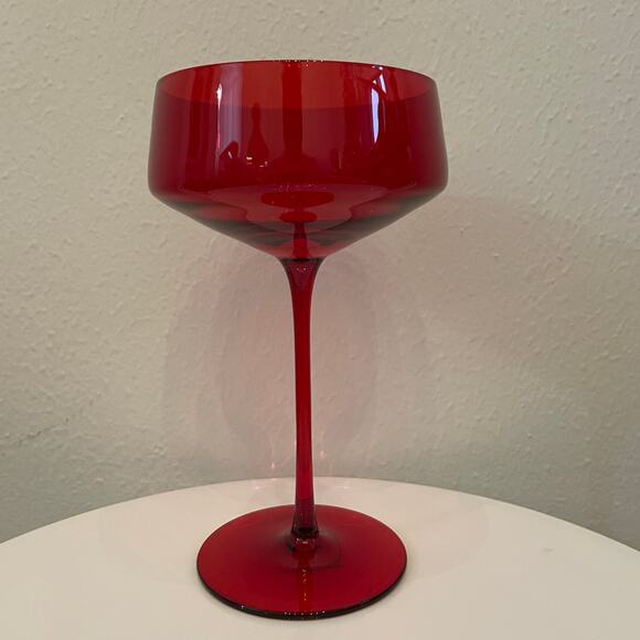 4pc Valentine Red Coupe Glasses 10oz  Holiday Cocktail Champagne Glassware New - Picture 11 of 16